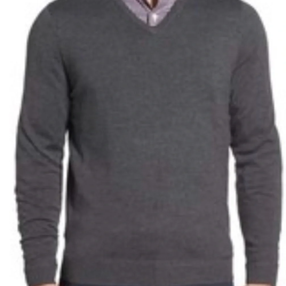 John W. Nordstrom Brown V-Neck Sweater